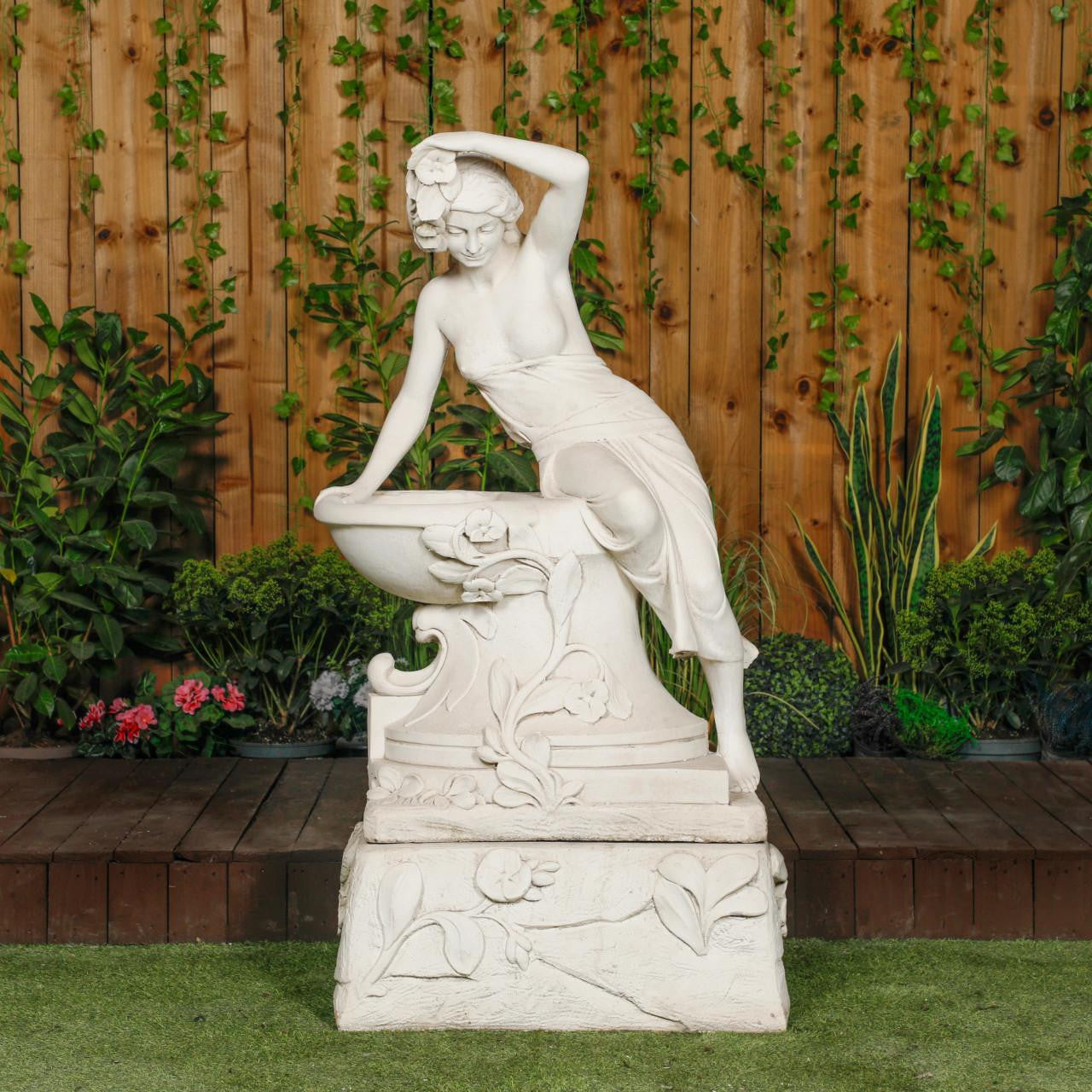 Giant Greek Bathing Lady With Flowers (NO PLINTHS)