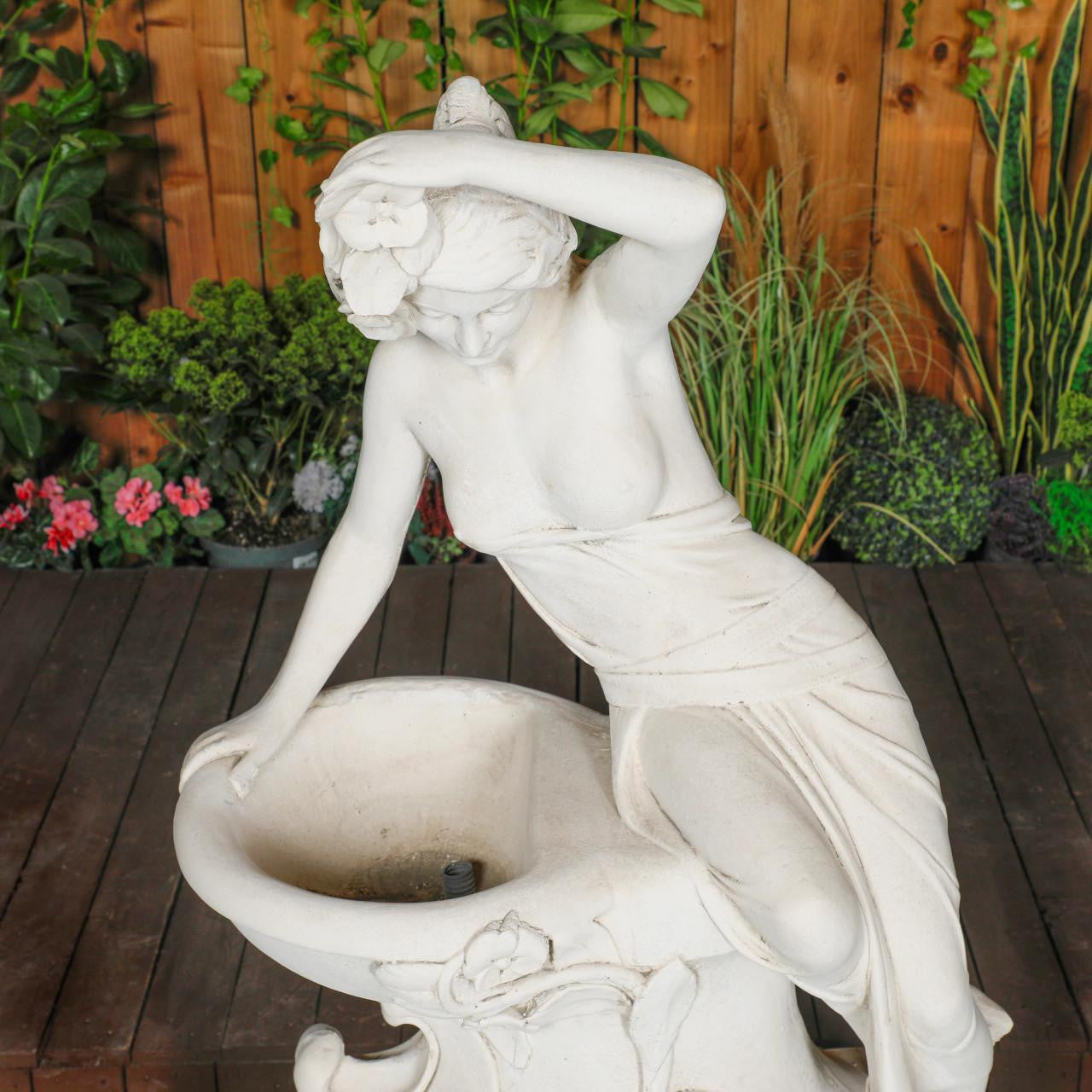 Giant Greek Bathing Lady With Flowers (NO PLINTHS)