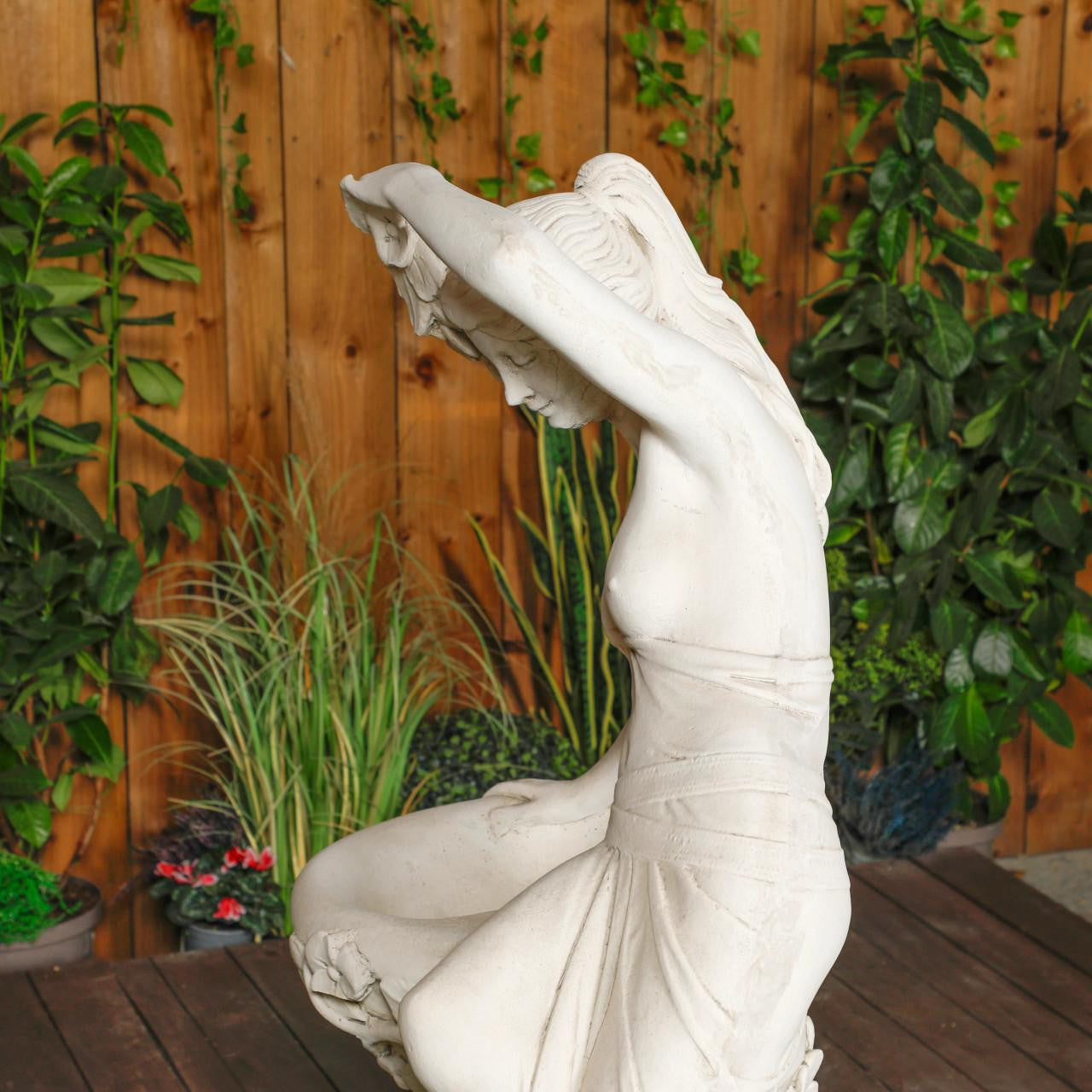 Giant Greek Bathing Lady With Flowers (NO PLINTHS)