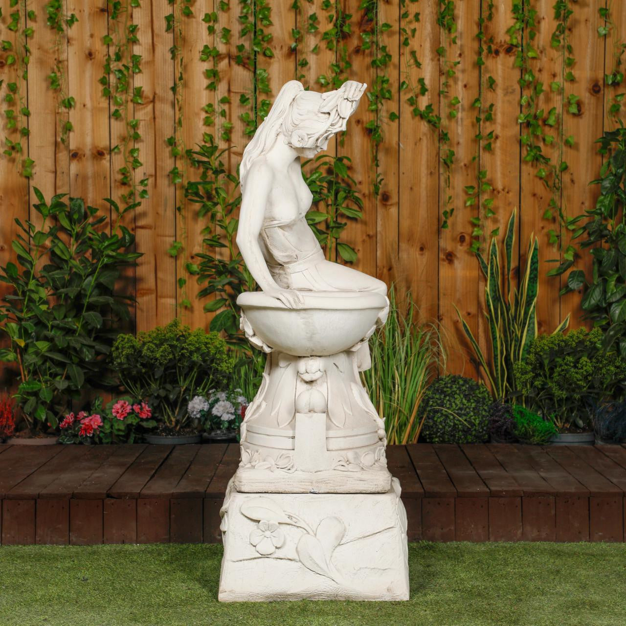 Giant Greek Bathing Lady With Flowers (NO PLINTHS)