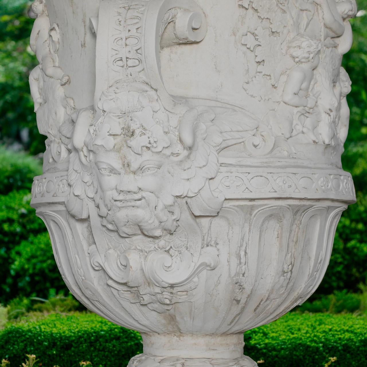 Giant Greek design Stone cast Vase with Column