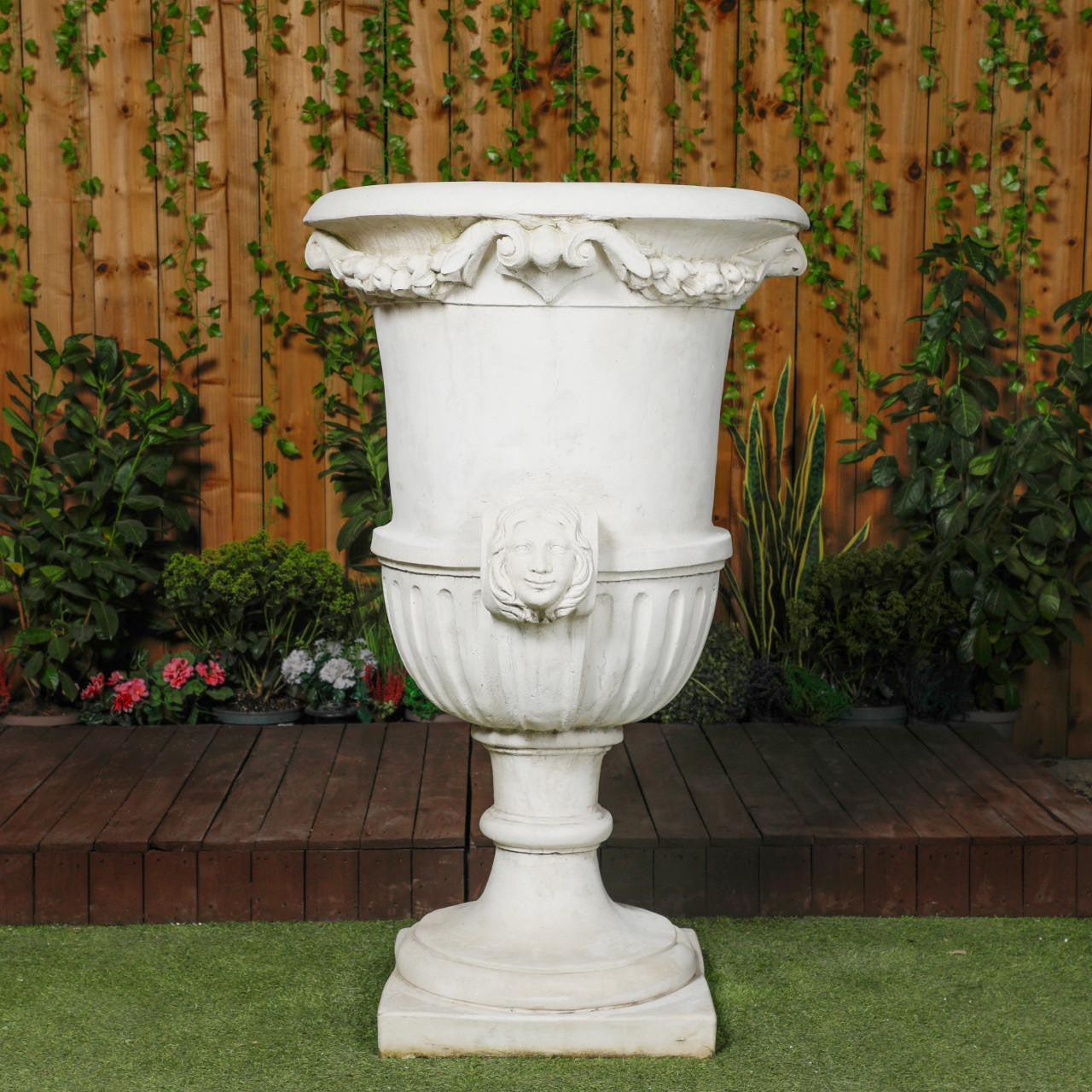 Giant White Floral Design Vase