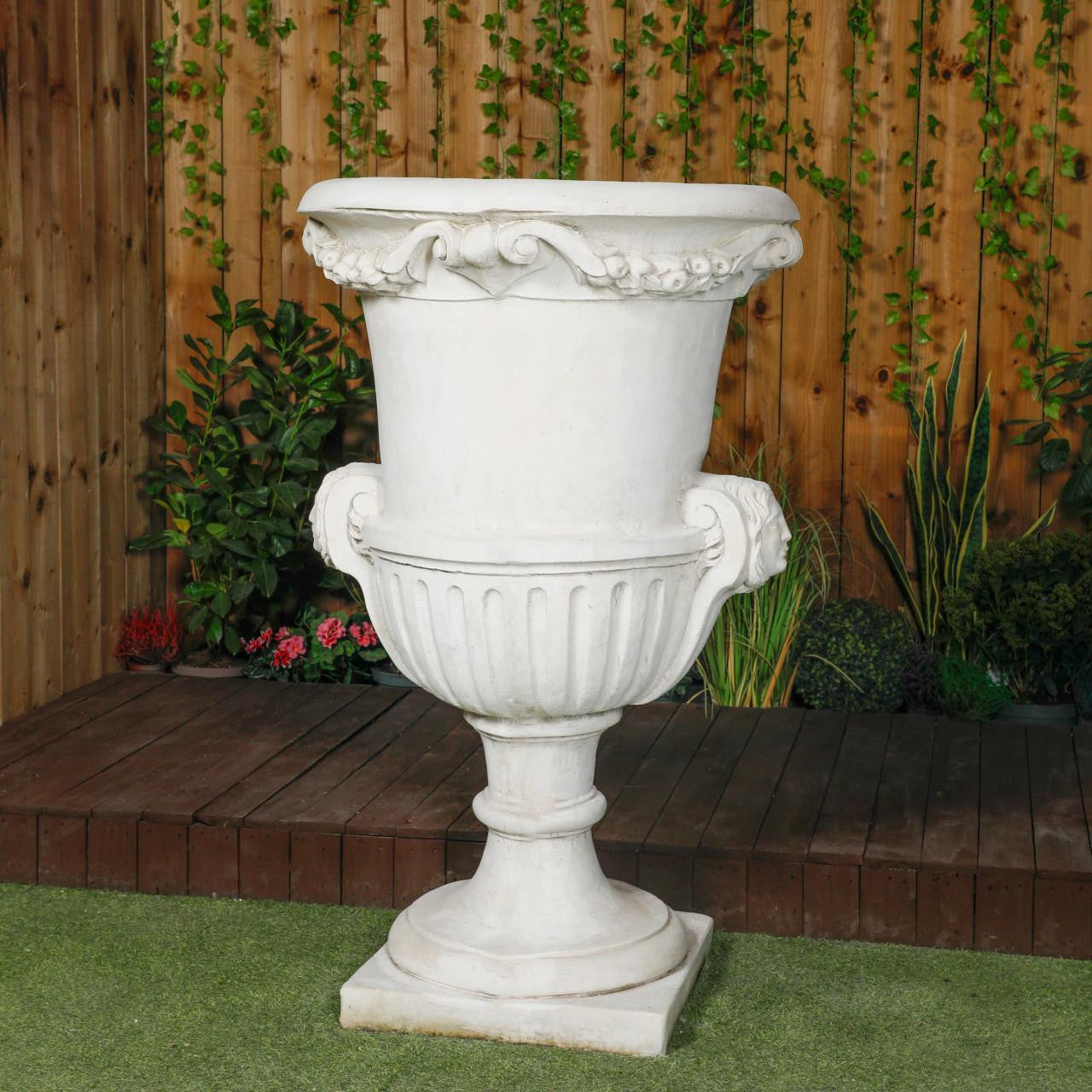 Giant White Floral Design Vase