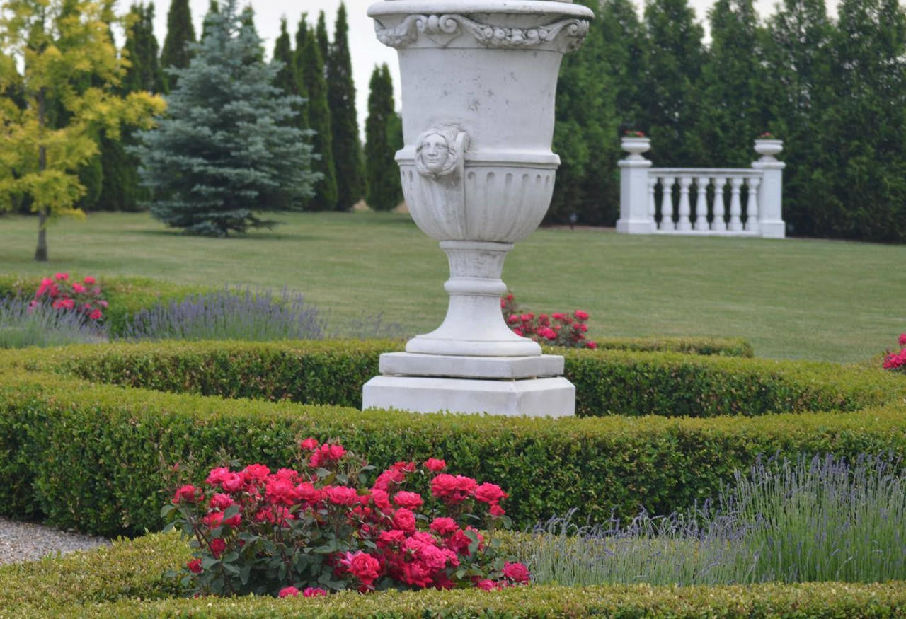 Giant White Floral Design Vase