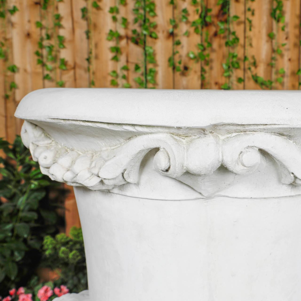 Giant White Floral Design Vase