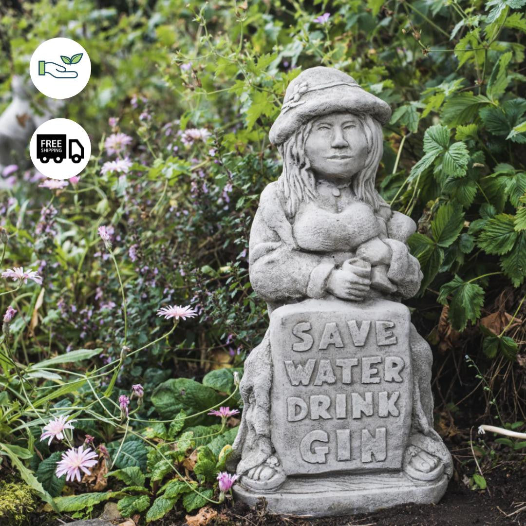 Gin Woman Funny Stone Statue