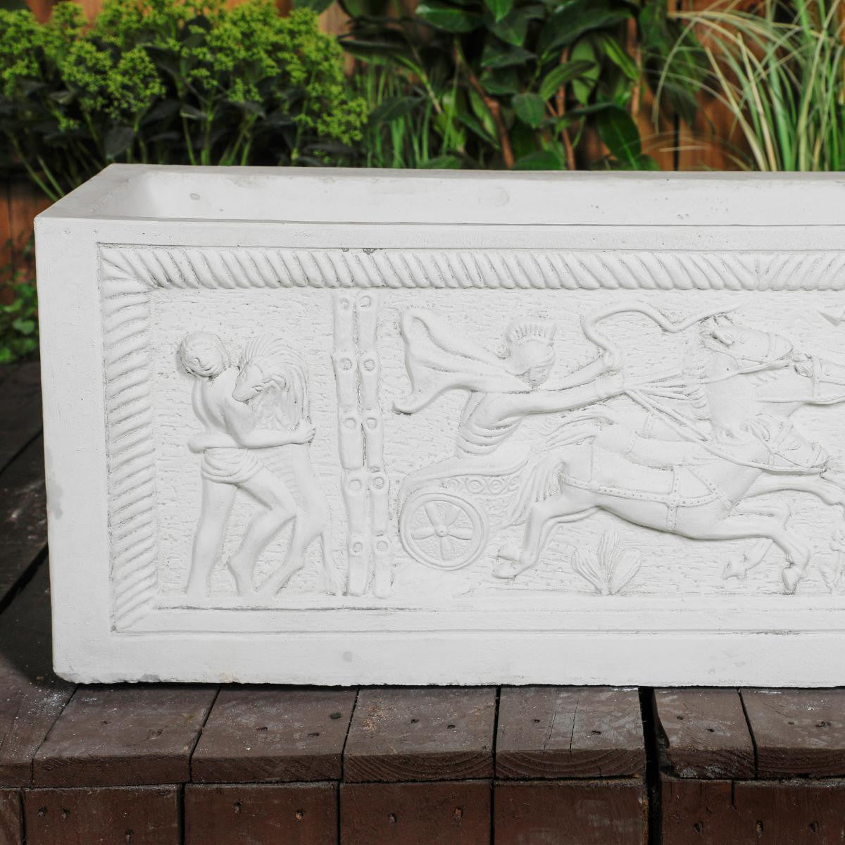 Gladiator Design White Stone Planter Trough