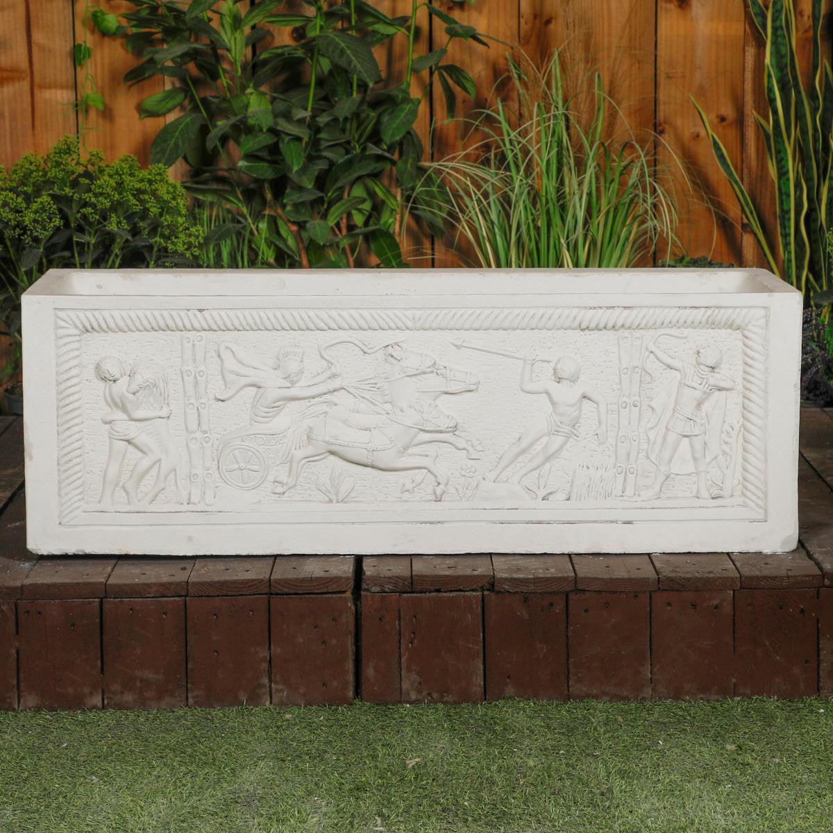 Gladiator Design White Stone Planter Trough