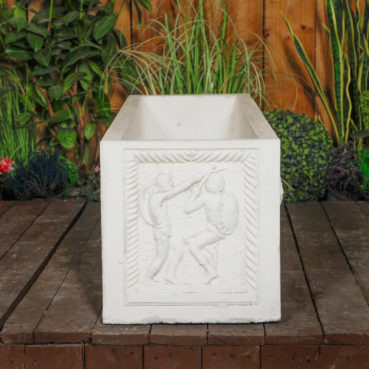 Gladiator Design White Stone Planter Trough