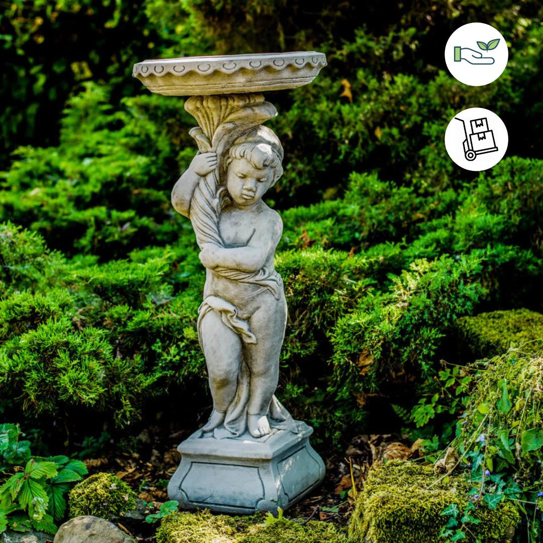 Gothic Design Stone Birdbath