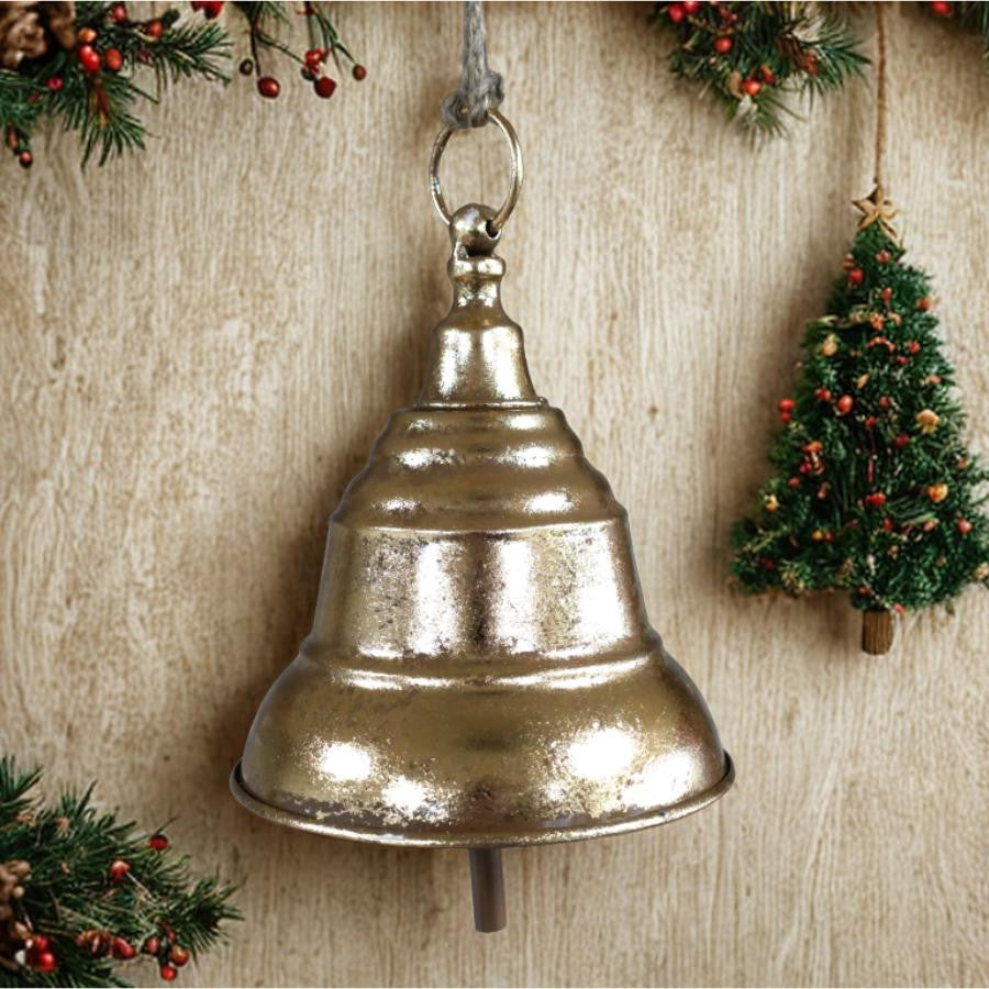 Hanging Antique Gold Bell Bauble Christmas Decoration Home Decor