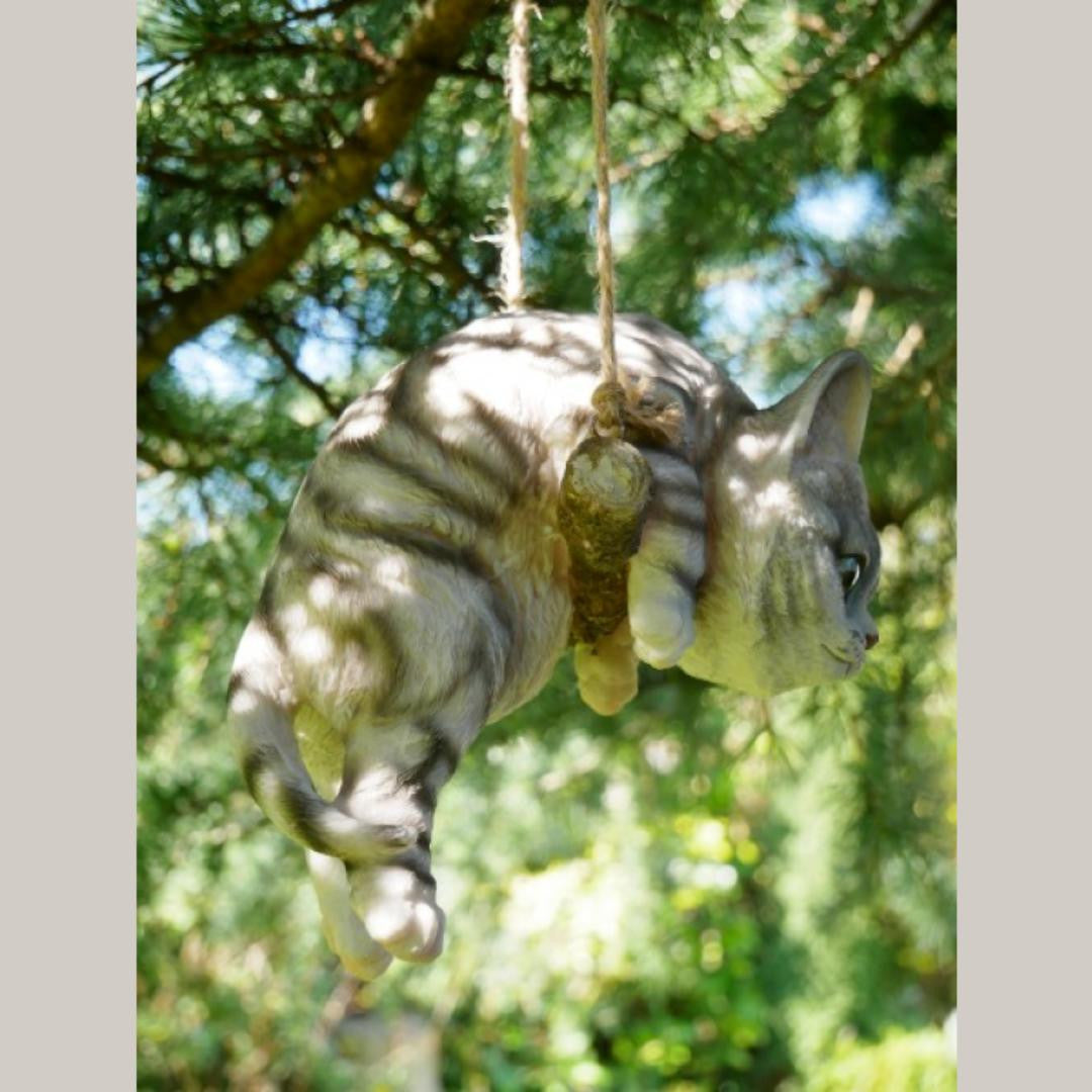 Hanging Cat Fence Hanger Garden Ornament