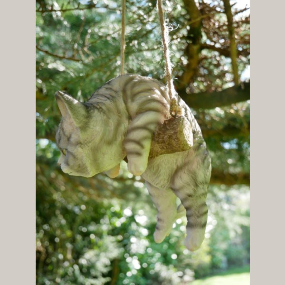 Hanging Cat Fence Hanger Garden Ornament