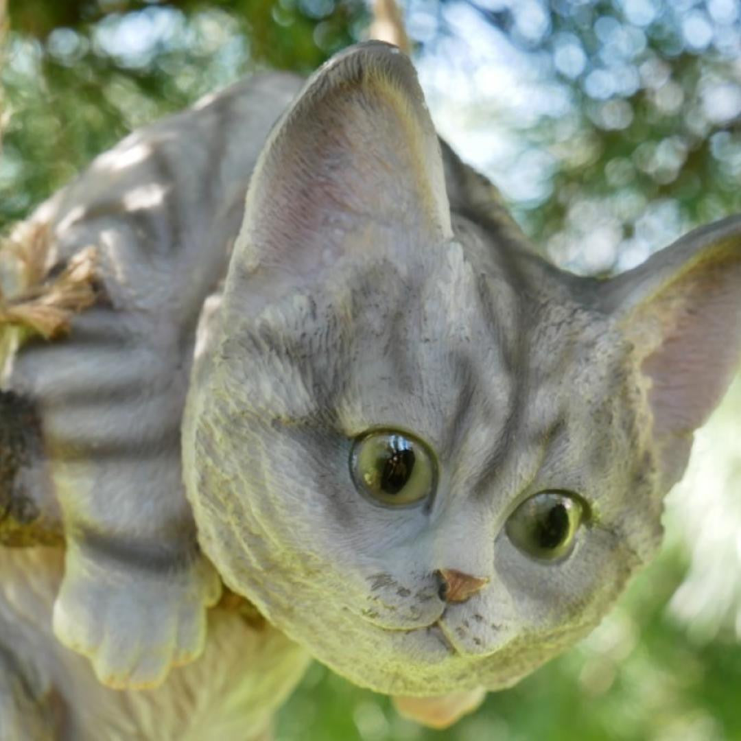 Hanging Cat Fence Hanger Garden Ornament