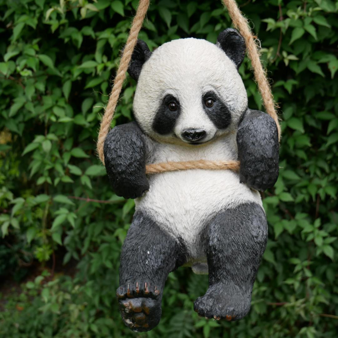 Hanging Panda Fence Hanger Garden Ornament