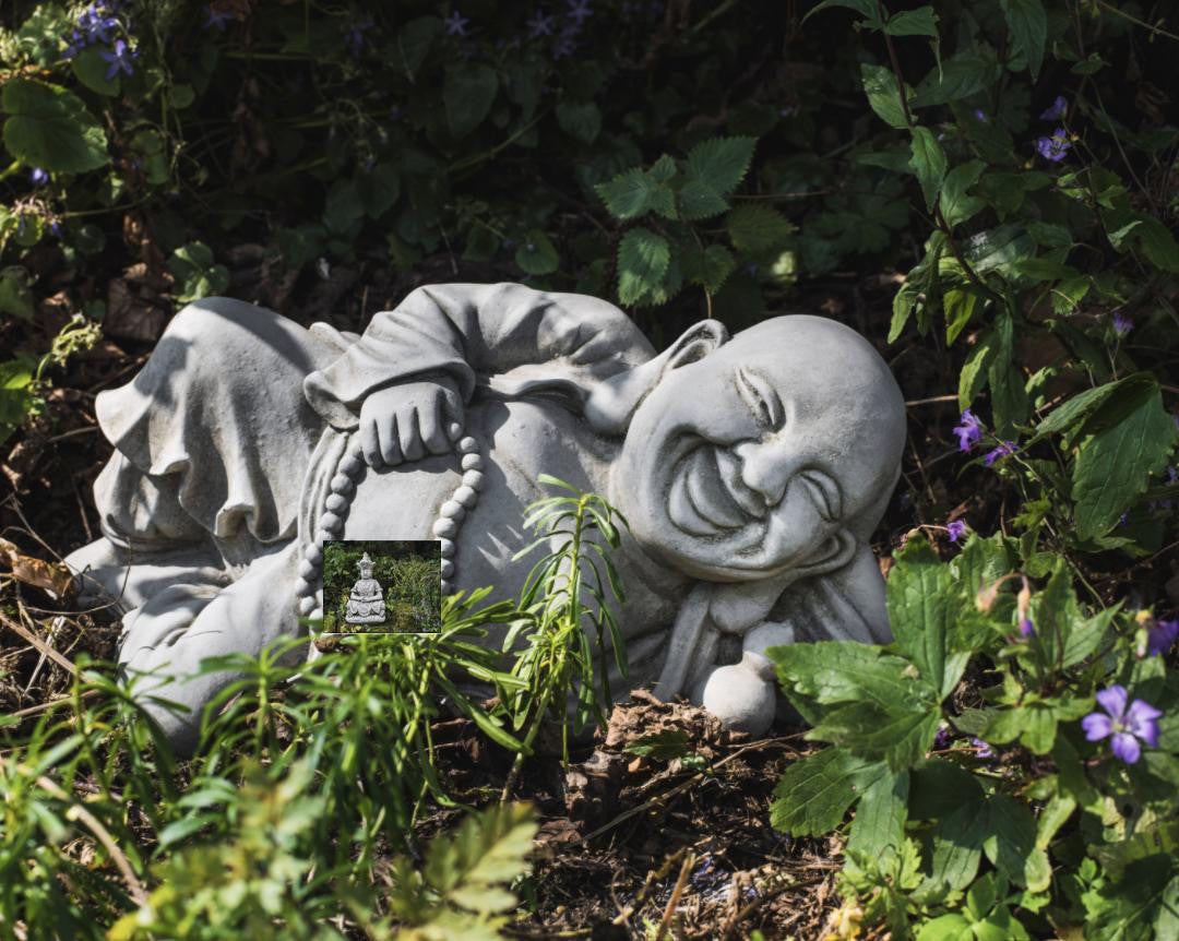Happy Laying Buddha Sculpture
