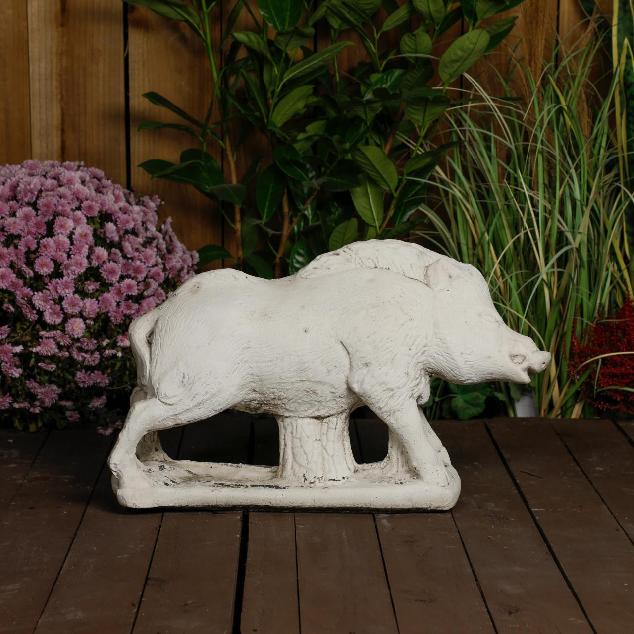 Heavy Stone Cast Wild Boar Statue