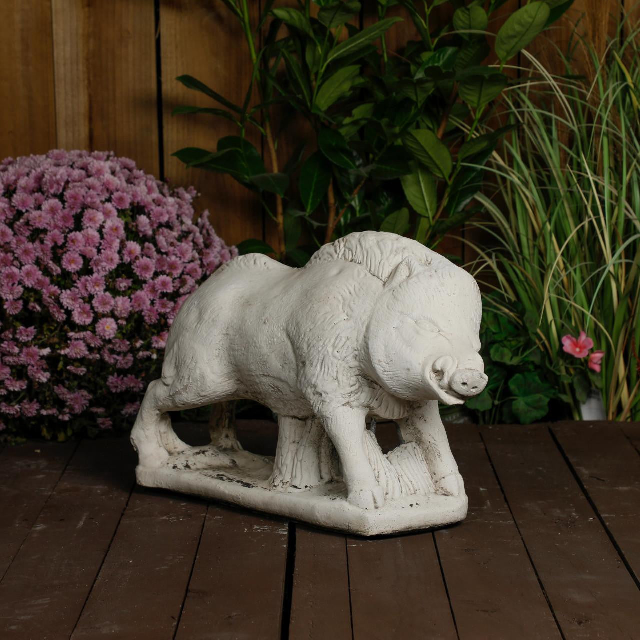 Heavy Stone Cast Wild Boar Statue
