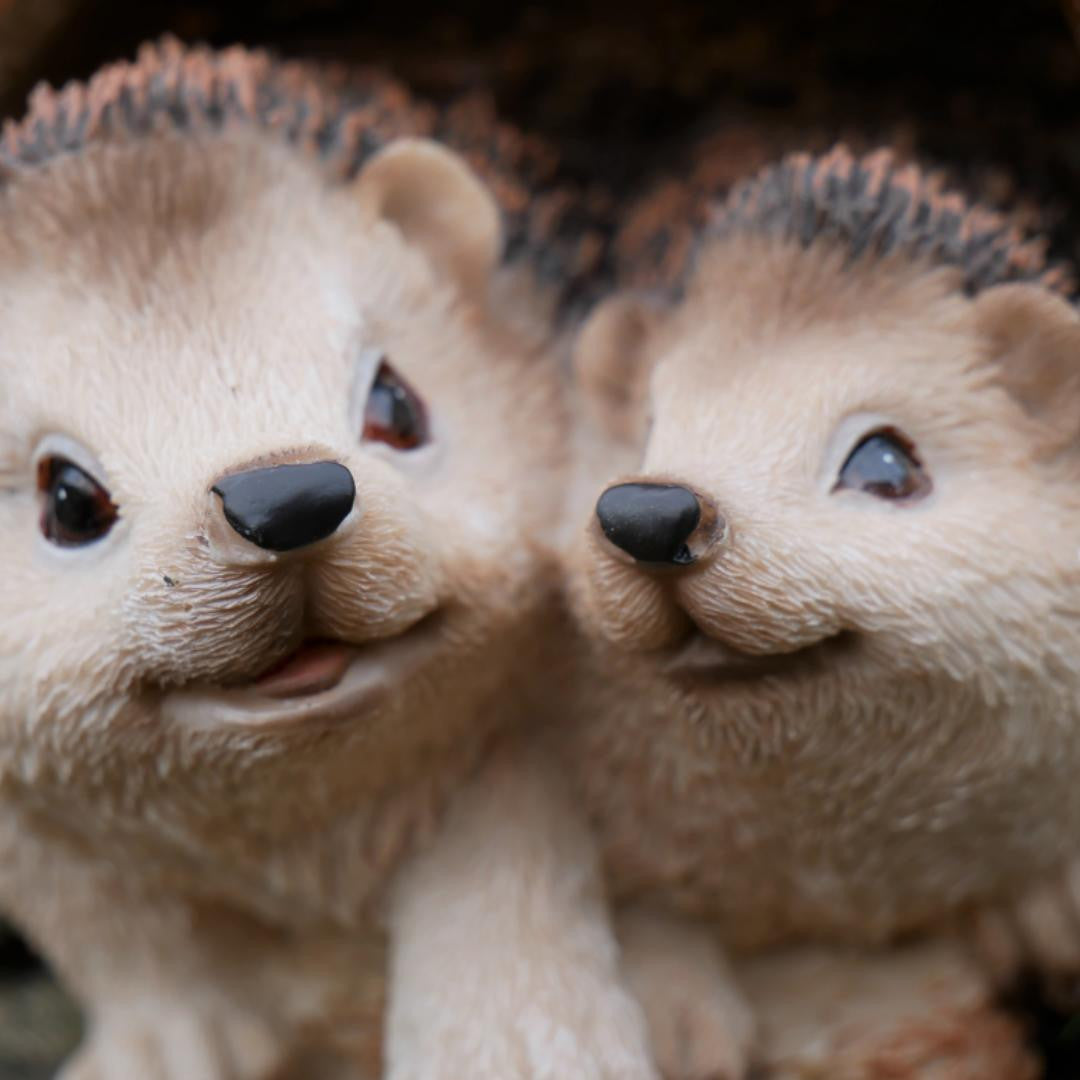 Hedgehogs In Log Home Accessory Garden Ornament