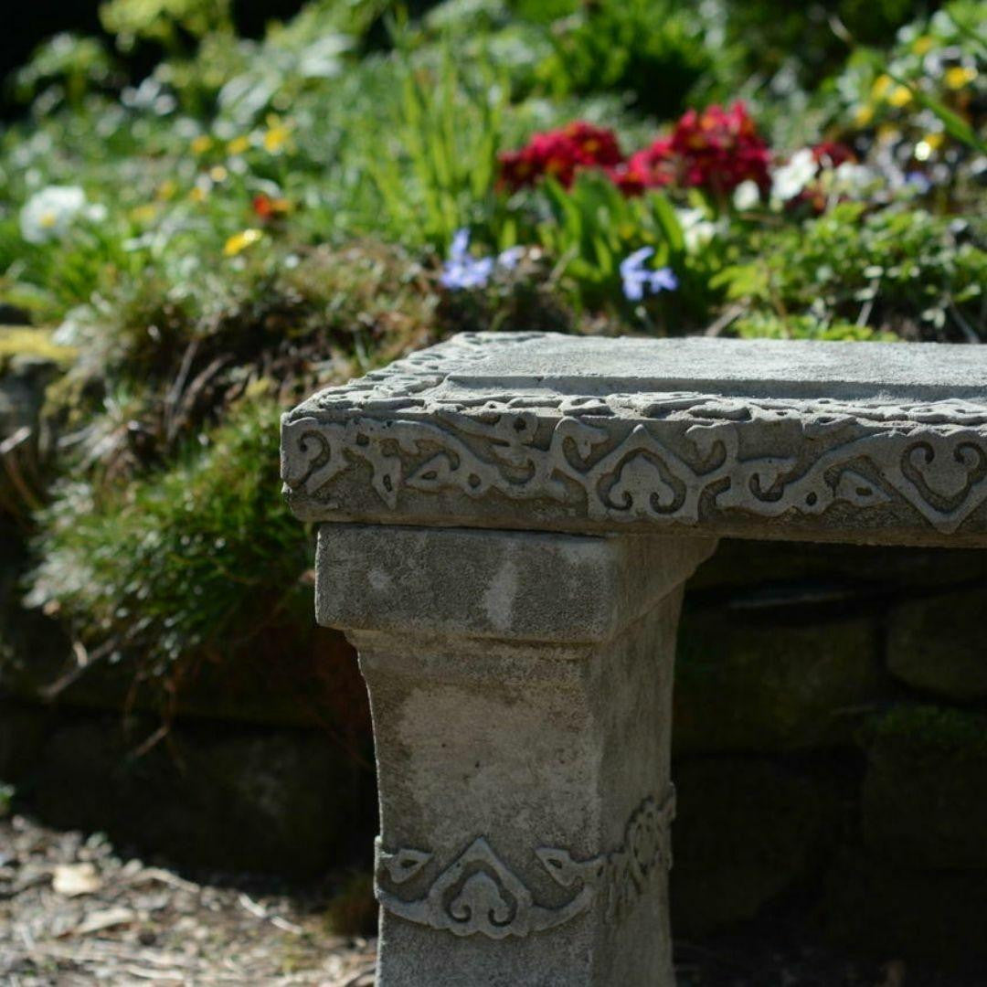 Kazakh Design Stone Cast Garden Bench