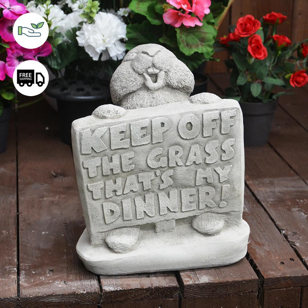 Keep off the Grass Bunny Garden Ornament