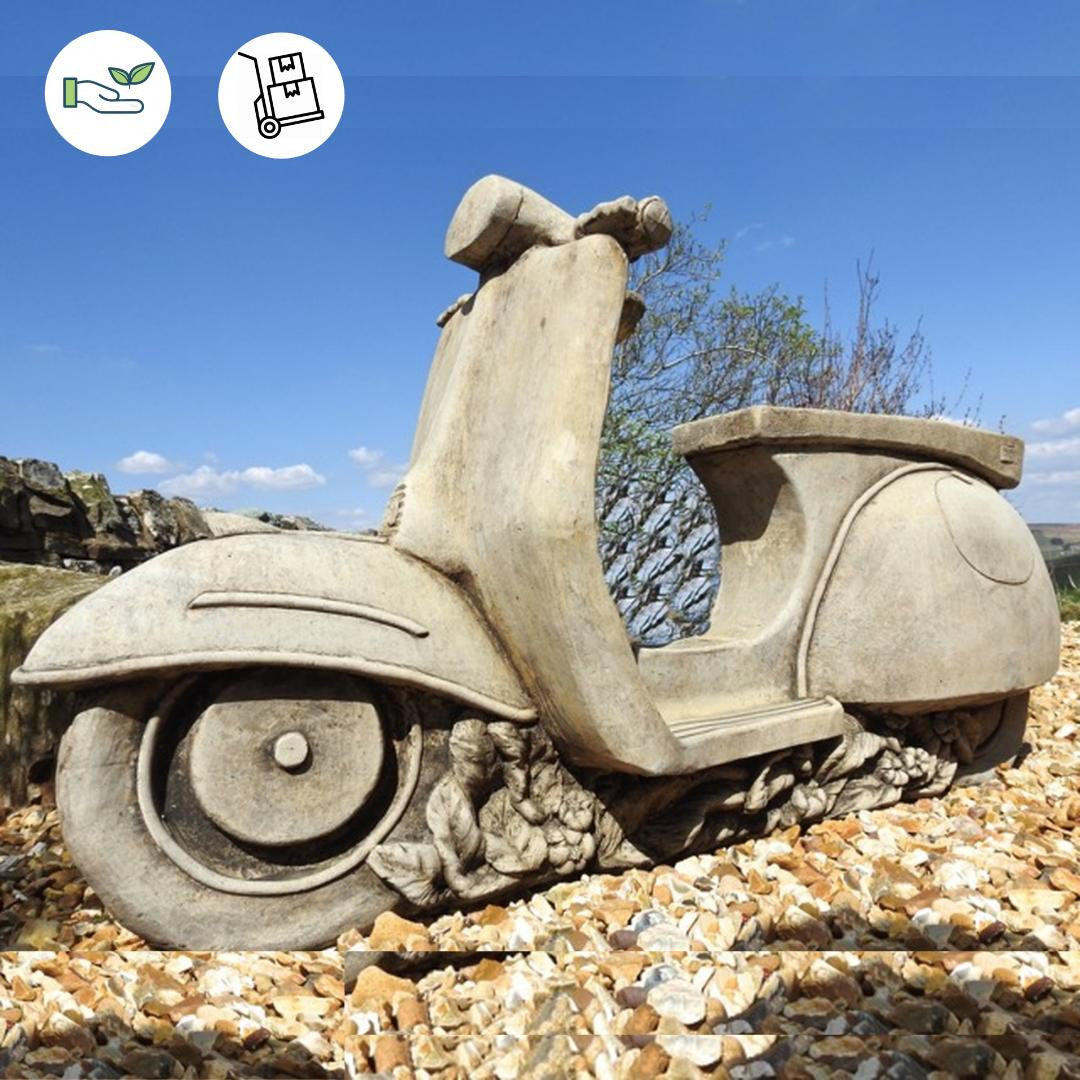 Lambretta Vespa style Stone Scooter Planter