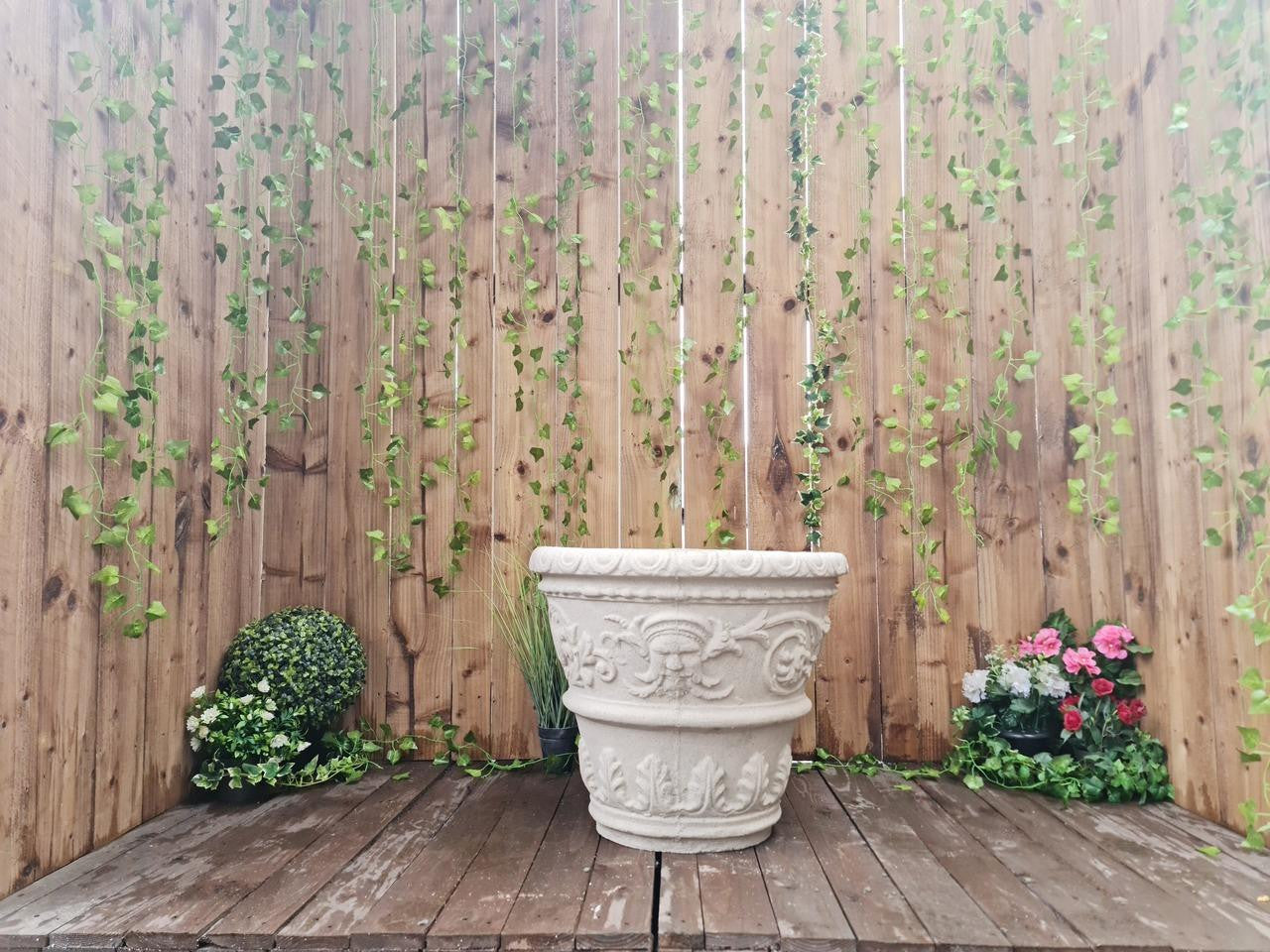 Large Greek patterned Sandstone Planter Pot