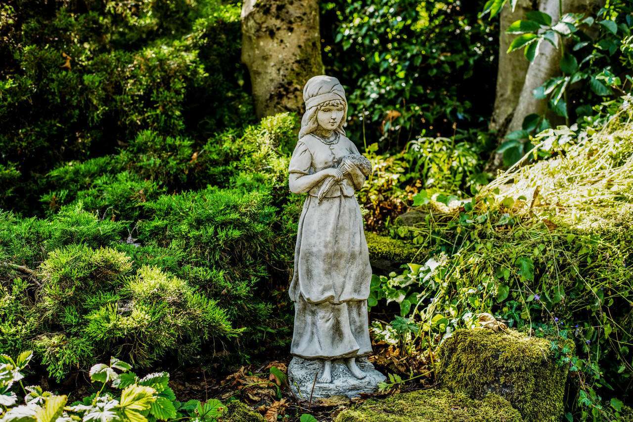 Large Harvest Girl Stone Cast Statue