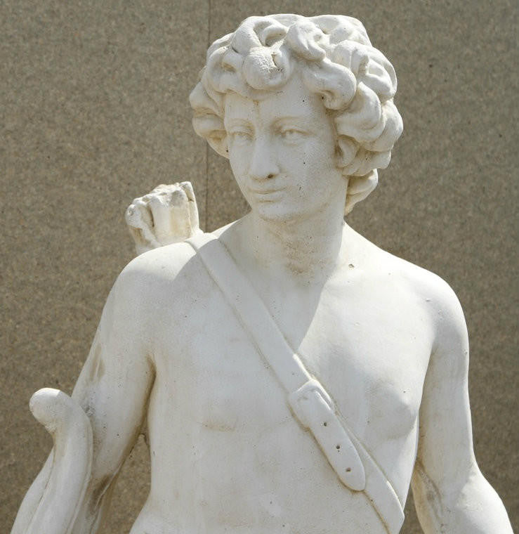 Large Male Hunter With Bow and Arrow Stone Cast Statue