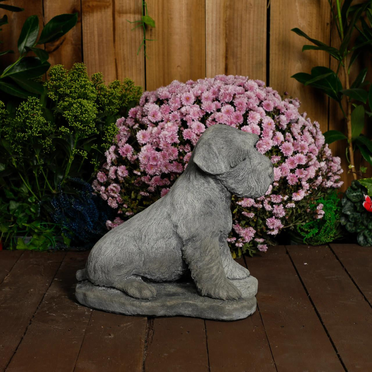 Large Schnauzer Stone Dog garden ornament