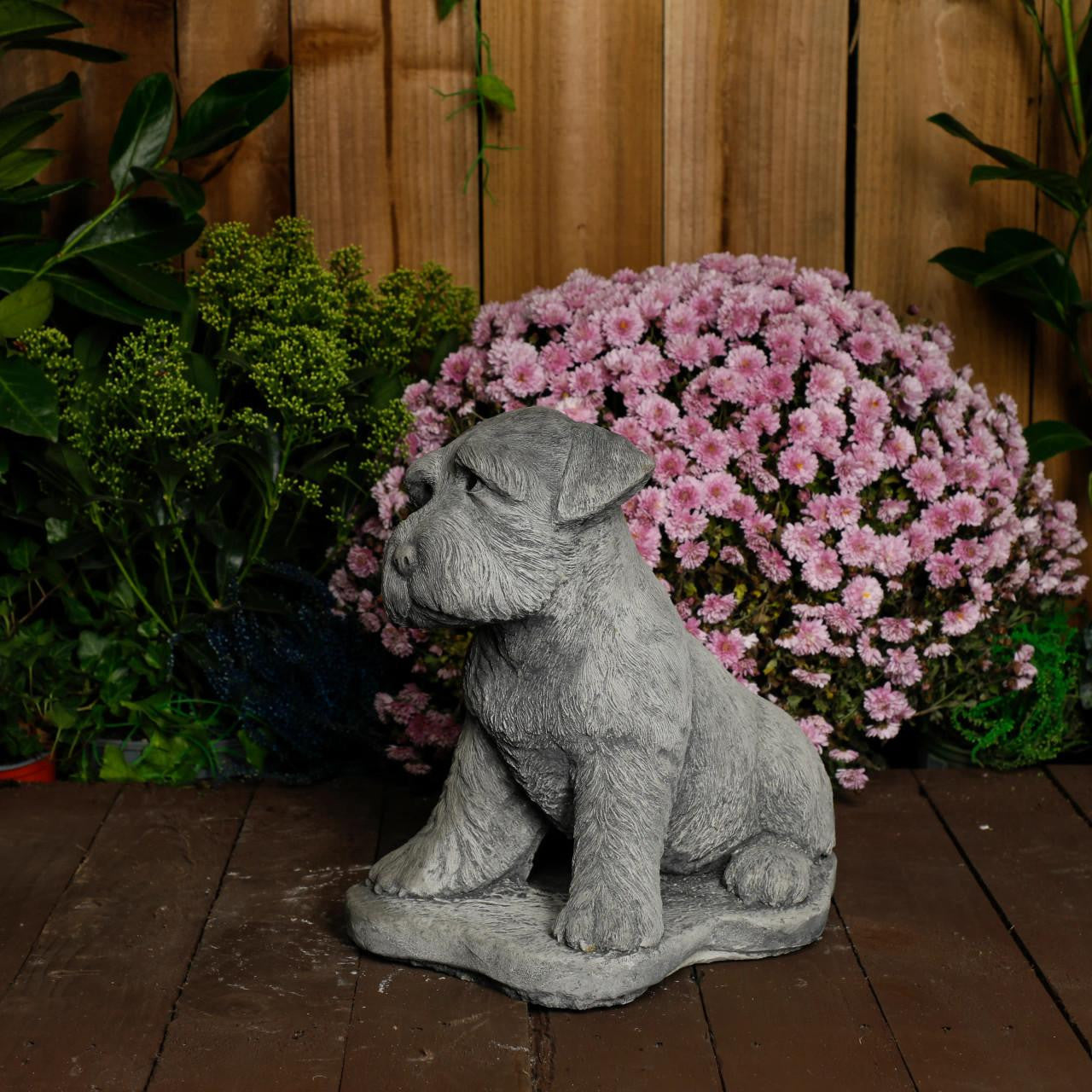 Large Schnauzer Stone Dog garden ornament