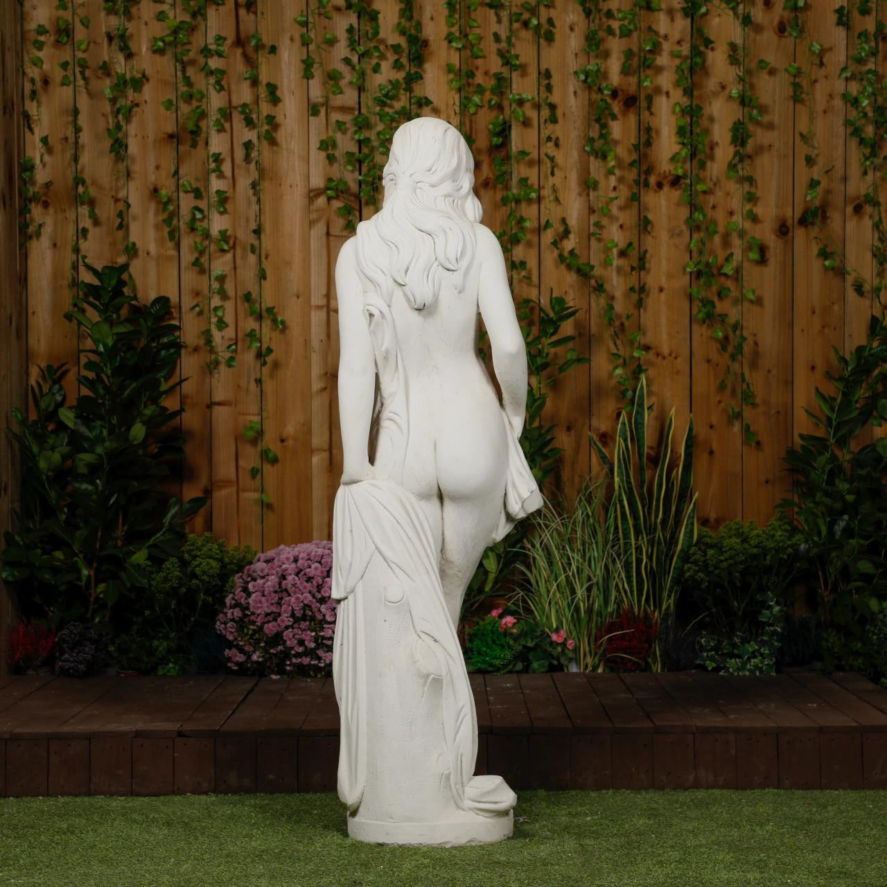 Large Smiling Lady With Robe Garden Statue