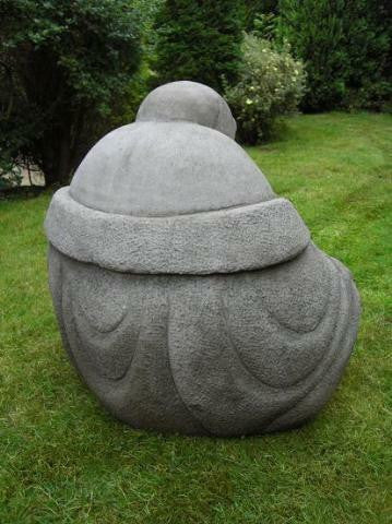 Large Stone Cast Laughing Fat Buddha Ornament