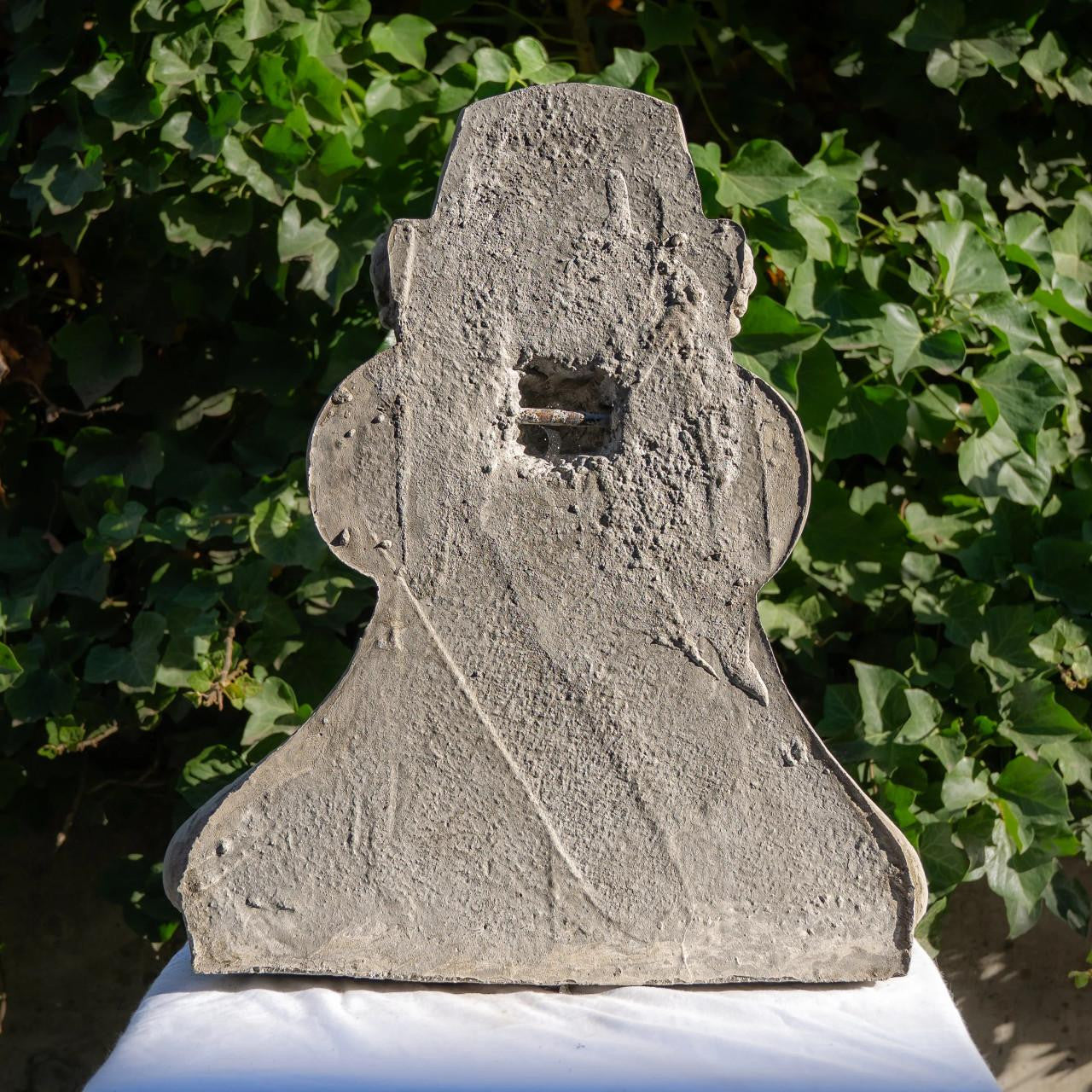 Extra Large Stone Cast Long Hair Female Mayan Goddess inspired Wall Plaque