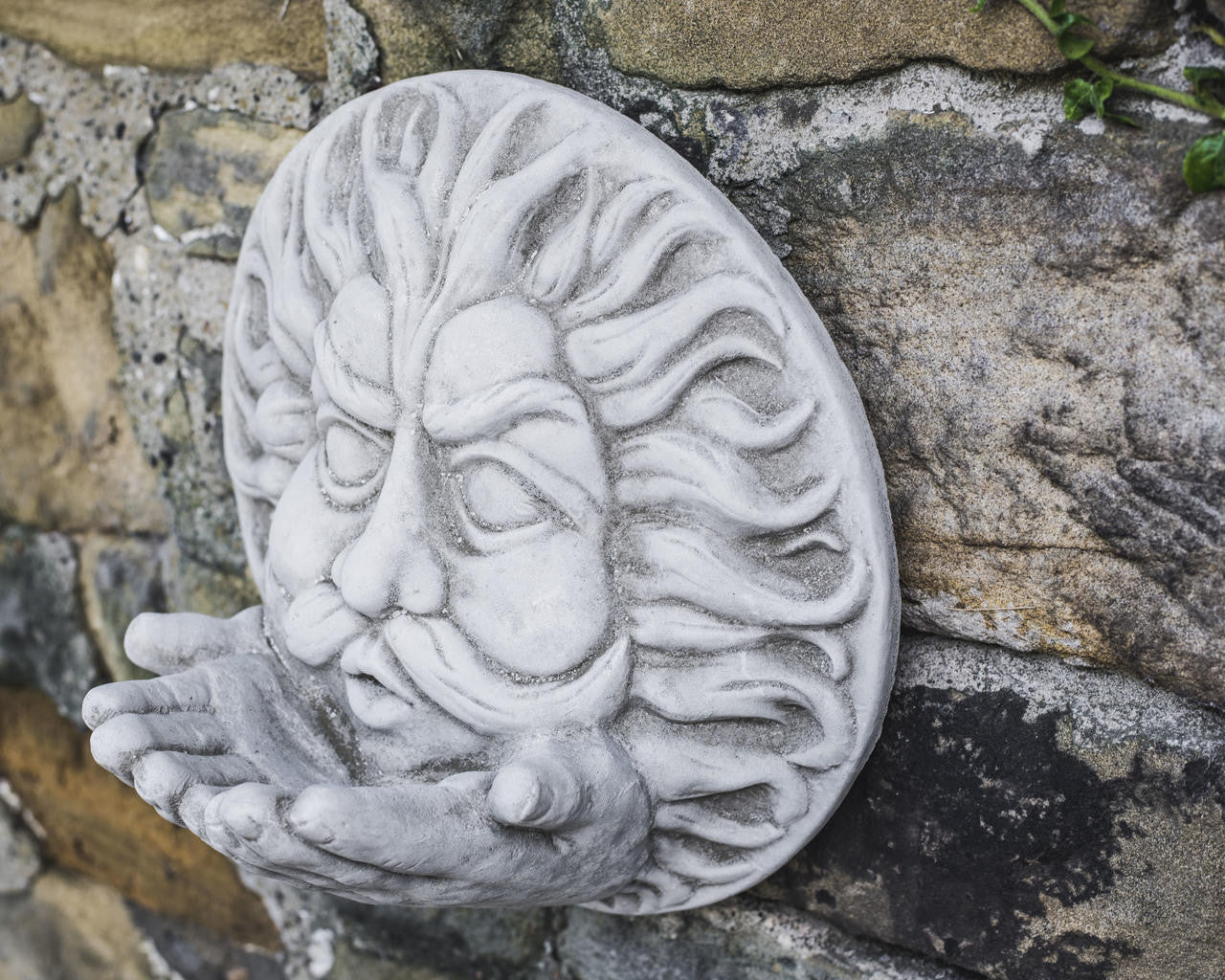 Large Stone Cast Wind Wall Plaque