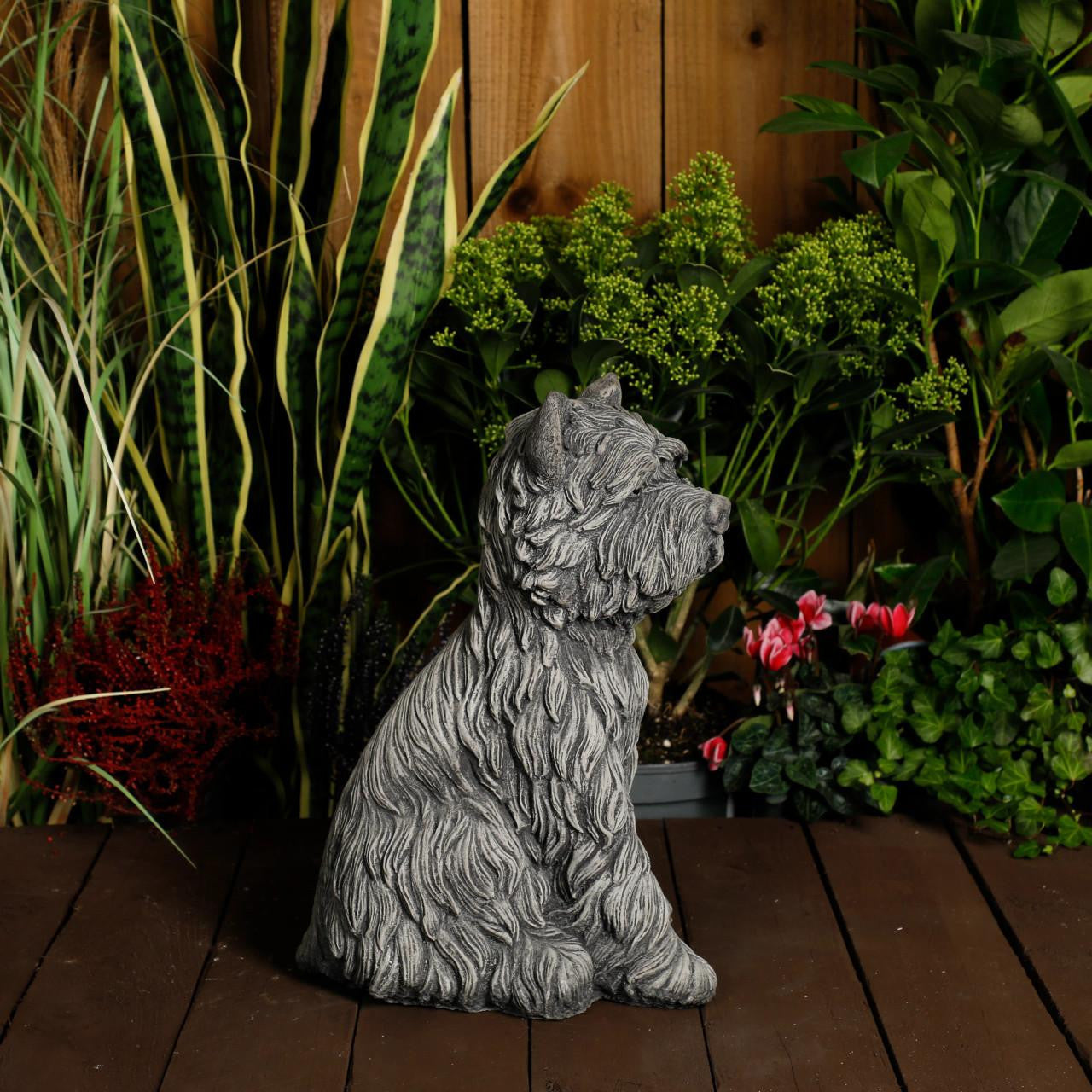 Large Terrier Dog Stone Cast Ornament