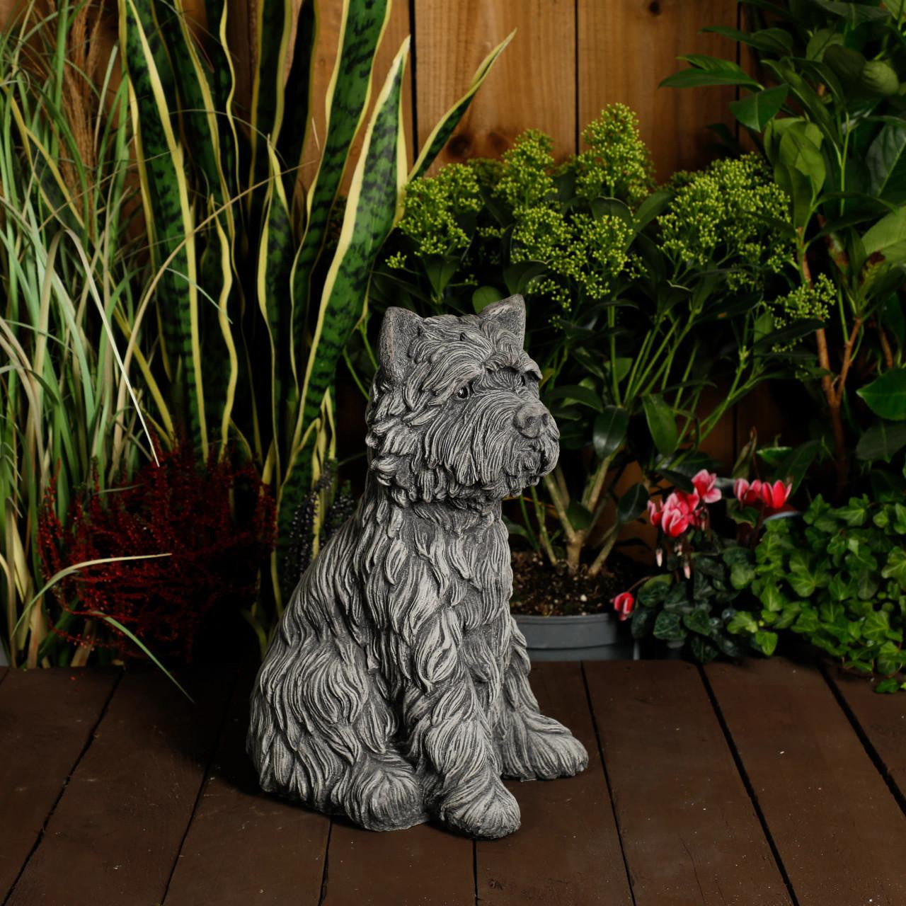 Large Terrier Dog Stone Cast Ornament