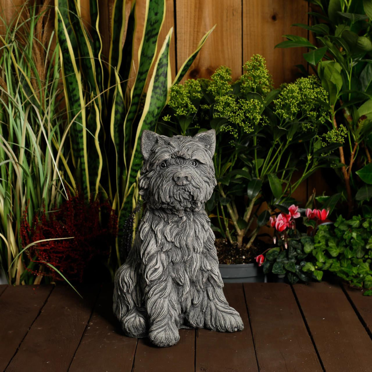 Large Terrier Dog Stone Cast Ornament