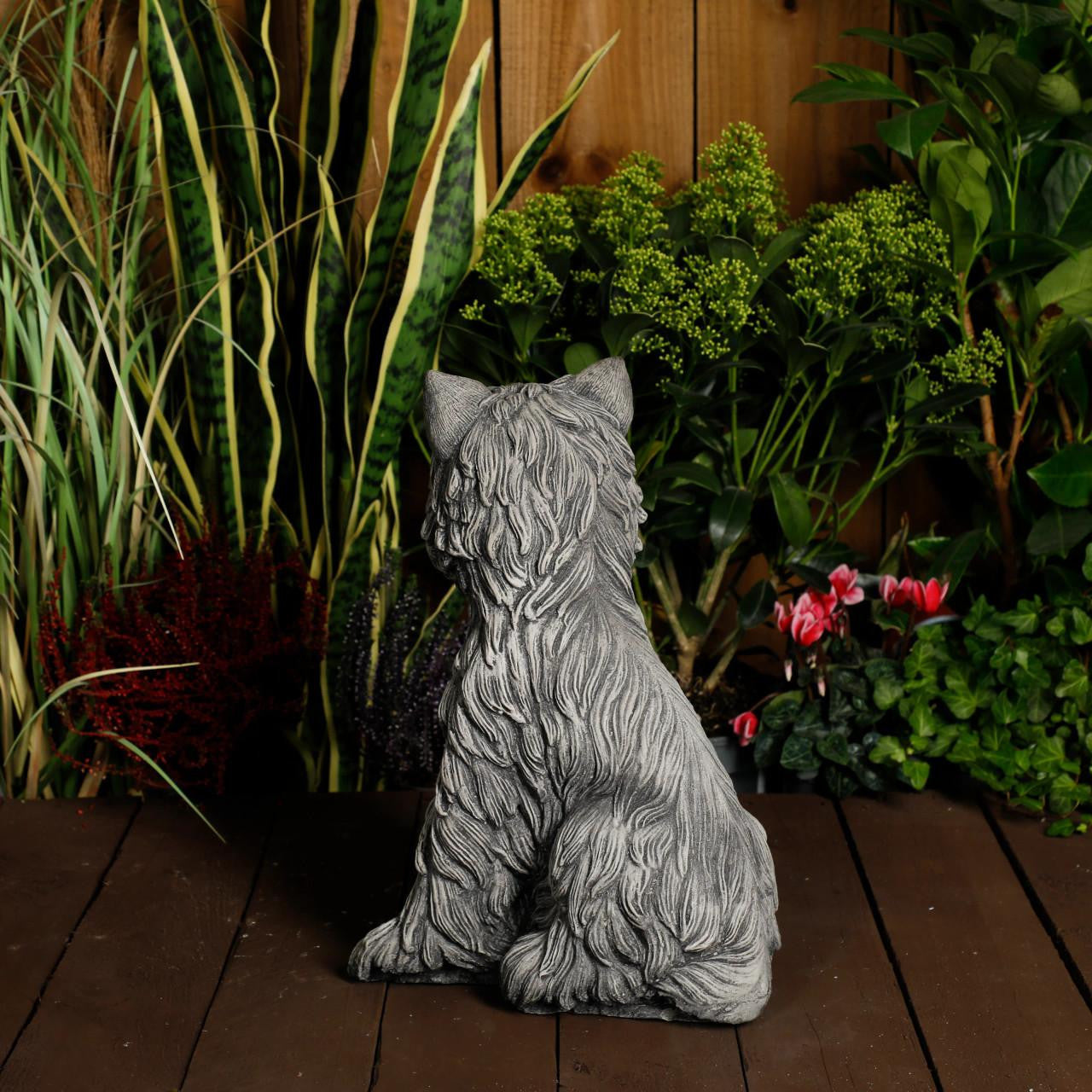 Large Terrier Dog Stone Cast Ornament