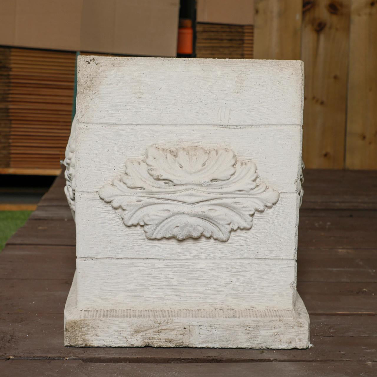 Large White Stone Cast Rustic Flower Planter