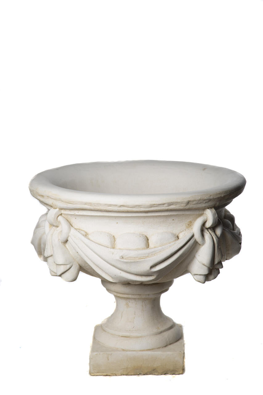Large White/cream Draped Georgian Style Vase Planter Urn