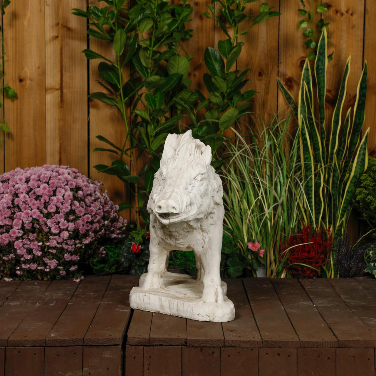 Large wild boar stone statue