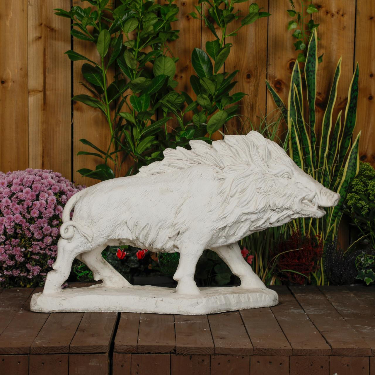 Large wild boar stone statue