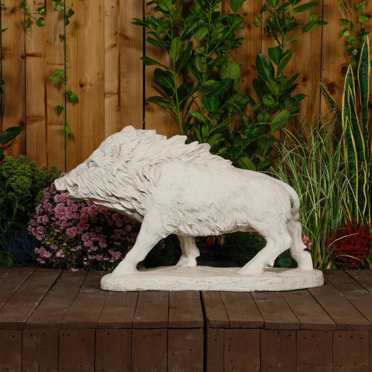 Large wild boar stone statue