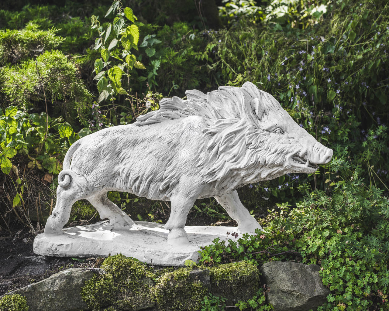 Large wild boar stone statue