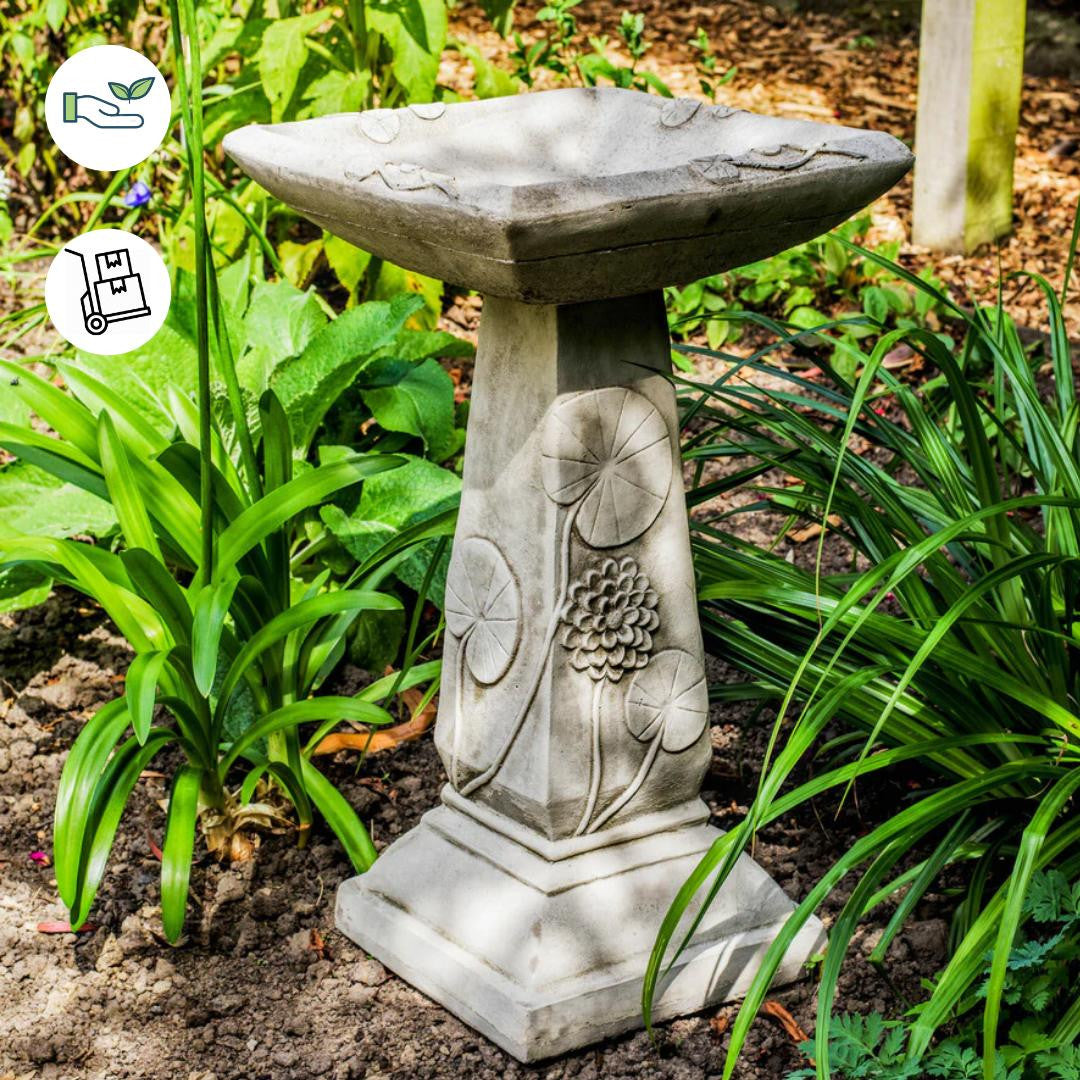 Lillypad Leaf Design Garden Birdbath