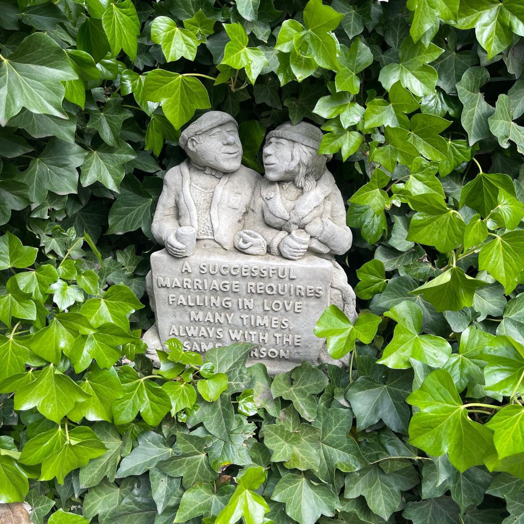 "Lovers on Bench" Married Couple Wisdom Garden Ornament