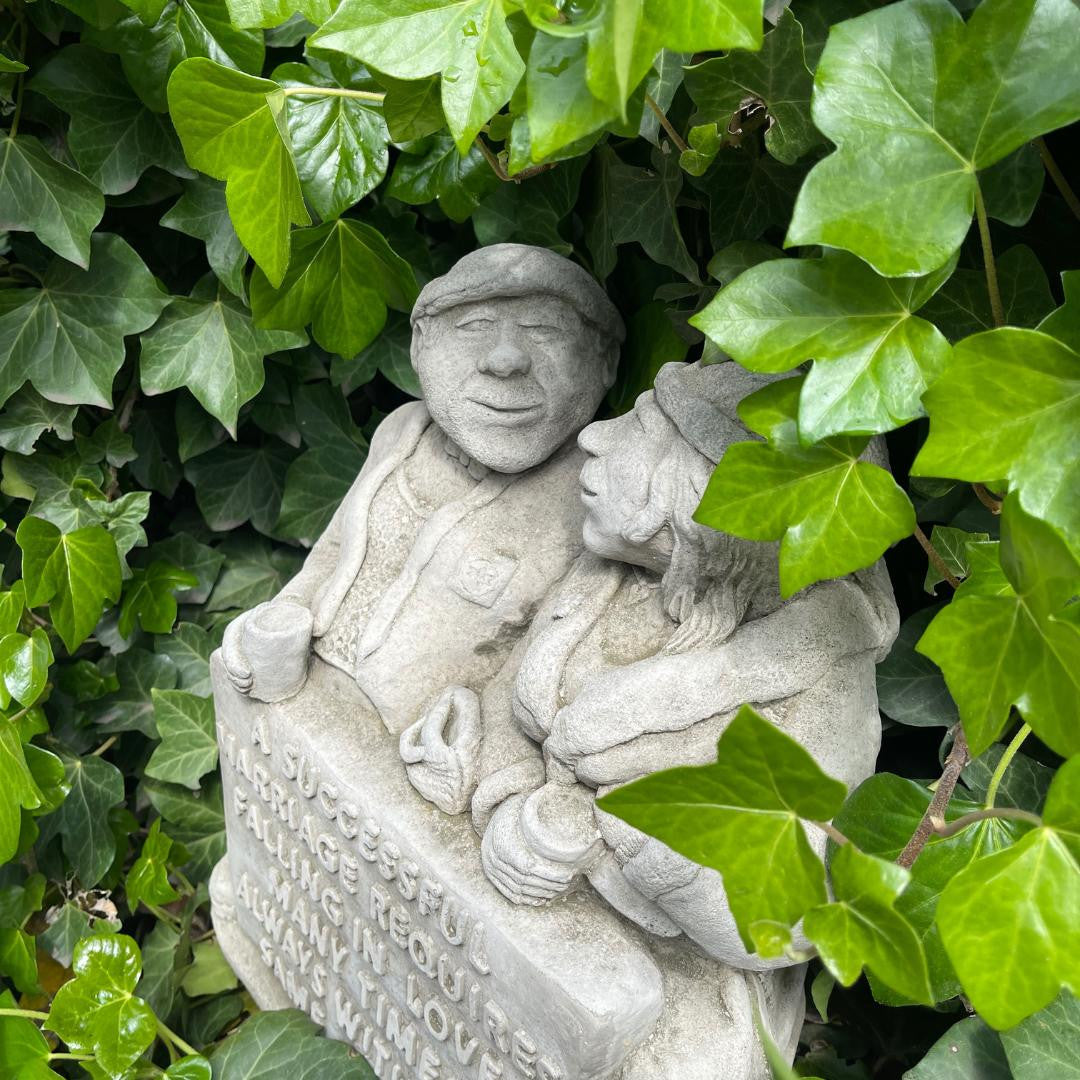 "Lovers on Bench" Married Couple Wisdom Garden Ornament