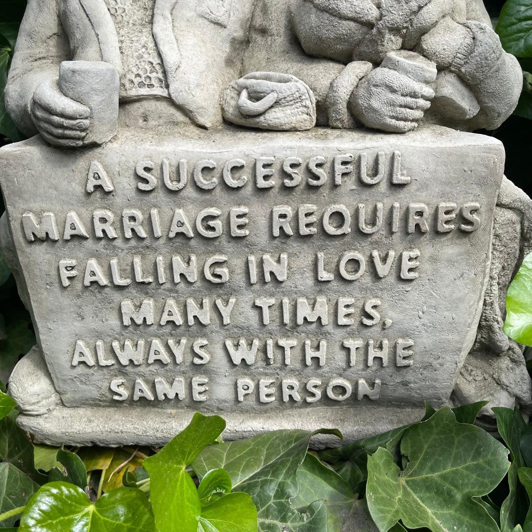 "Lovers on Bench" Married Couple Wisdom Garden Ornament