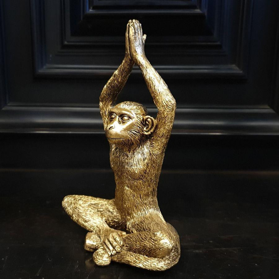 Meditating Lord with Hand Up Yoga Monkey Figurine Home Decor